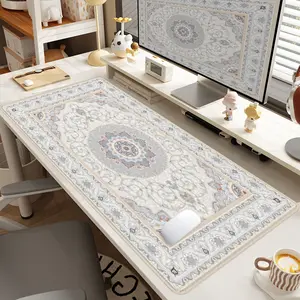 1pc Extra Large Persian Rug Pattern Mouse Pad Vintage Luxury Desk Pad,Computer Keyboard Mousepad with Non - Slip Rubber Base Durable Stitched Edge Perfect Gift for Home and Office Office Desk Accessories