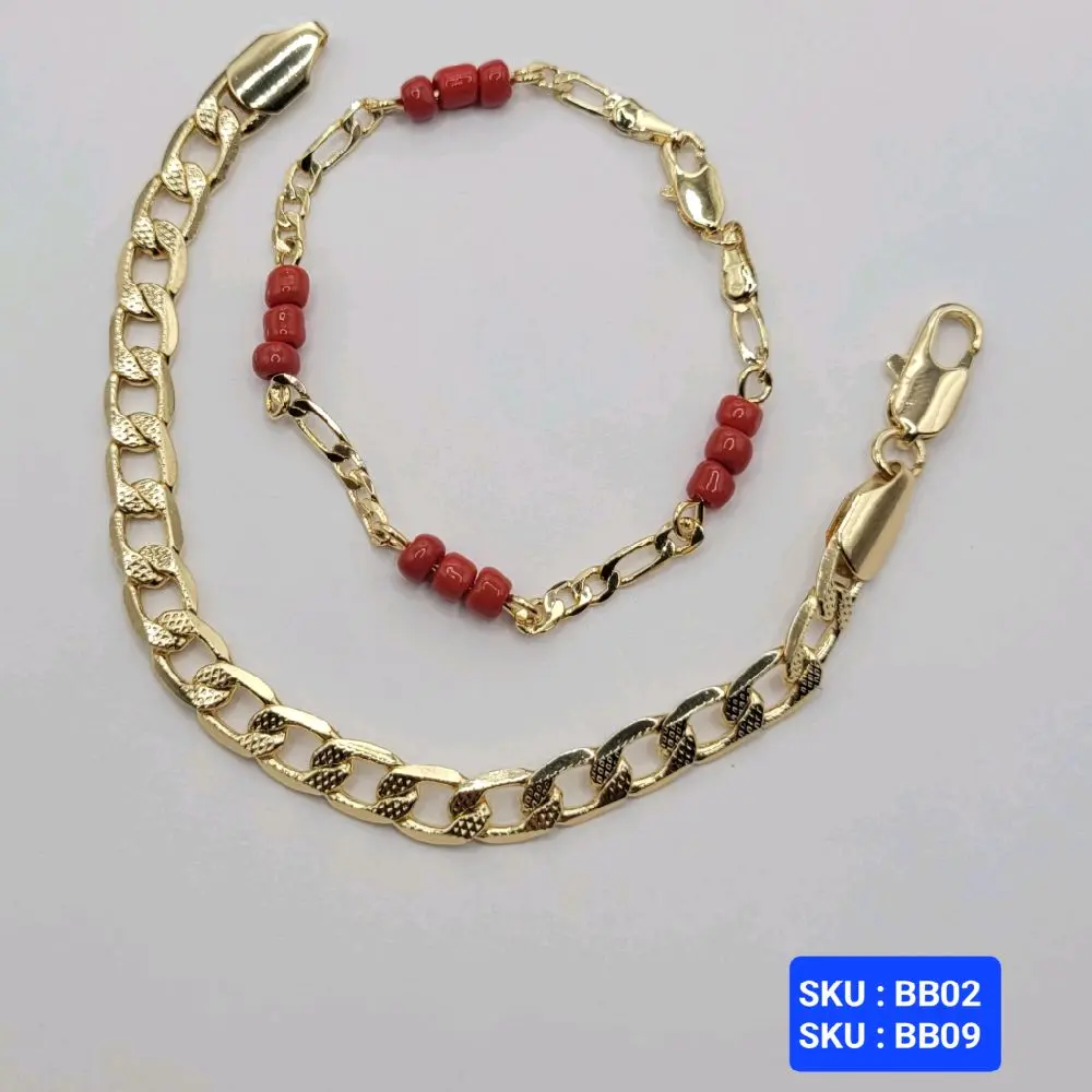 Combo gift Evil Eye Protection Bracelet Red 6 Inches 3mm wide and Cuban link style 6 inches 6mm wide Adjustable for Babies Stylish Protective Accessory Comfortable Fit Versatile Design jewerly.