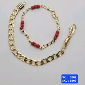 Combo gift Evil Eye Protection Bracelet Red 6 Inches 3mm wide and Cuban link style 6 inches 6mm wide Adjustable for Babies Stylish Protective Accessory Comfortable Fit Versatile Design jewerly.