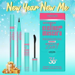 Amzgirl Makeup Fanning Voluming Mascara Waterproof 36Hours No Smudging (6g)+Eyeliner Long Lasting Waterproof Eye Makeup Cosmetic Eyebrow Pencils mascara volume and length mascara mascaras