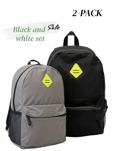 2-piece outdoor backpack set, unisex outdoor basketballbackpack, suitable as a school bag for teenagers, alightweight casual daily travel laptop backpack, spring andautumn style