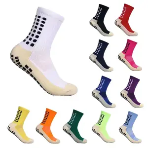 Non Slip Grip Soccer Socks for Youth, Full Sole Silicone Anti Slip Crew Socks, 2026 World Cup Fan Gear for Teens, Fits 20-25cm Foot, for Soccer Training Game Day