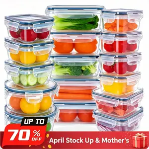 24 PCS Food Storage Containers with Lids, Plastic Meal Prep Containers, Airtight Leakproof Snap Lock, Stackable Kitchen Storage Set for Fridge, Freezer & Microwave, mothersdaygift