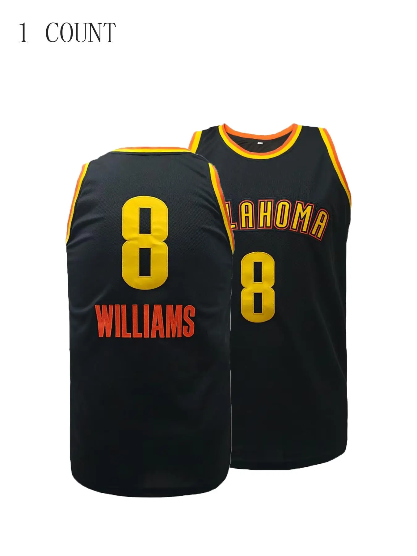 Men's Oklahoma Basketball Jersey, Casual Sports Jersey, Loose Letter & Number Embroidered V Neck Sleeveless Basketball Jersey, Breathable Athletic Wear for Outdoor Sports