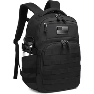 Men’s Black Tactical Backpack Small Military Style Assault Travel Hiking Daypack