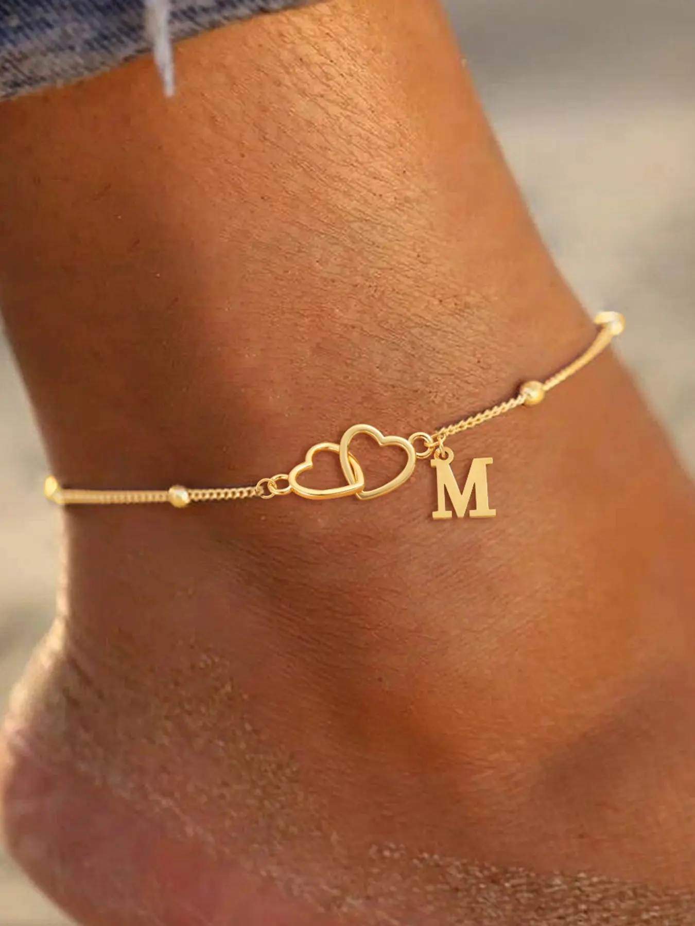 Women's Stainless Steel Anklet, Foot Jewelry, Initial Anklet, Elegant Personalized Letter Design, Classic Fashion Jewelry for All Seasons, No Choking Hazard, Elegant Accessory, Fashionable Accessory, Jewellery