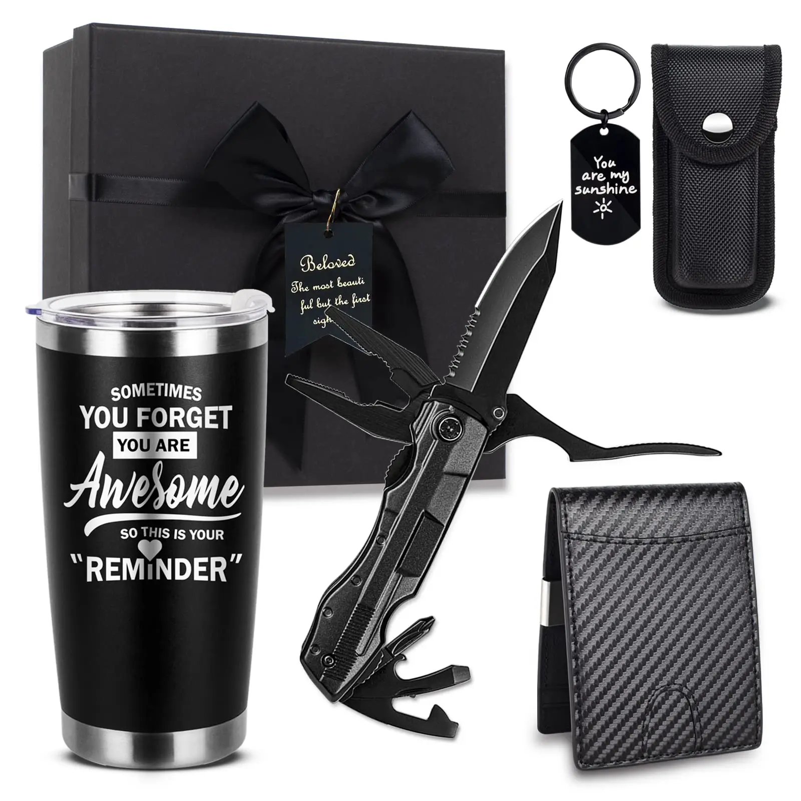 Birthday Gifts for Men Funny Christmas Baskets Him Father's Day Dad Anniversary Who Have Everything Husband  Boyfriend Brother Son Grandpa Tumbler Multitool Gift Set
