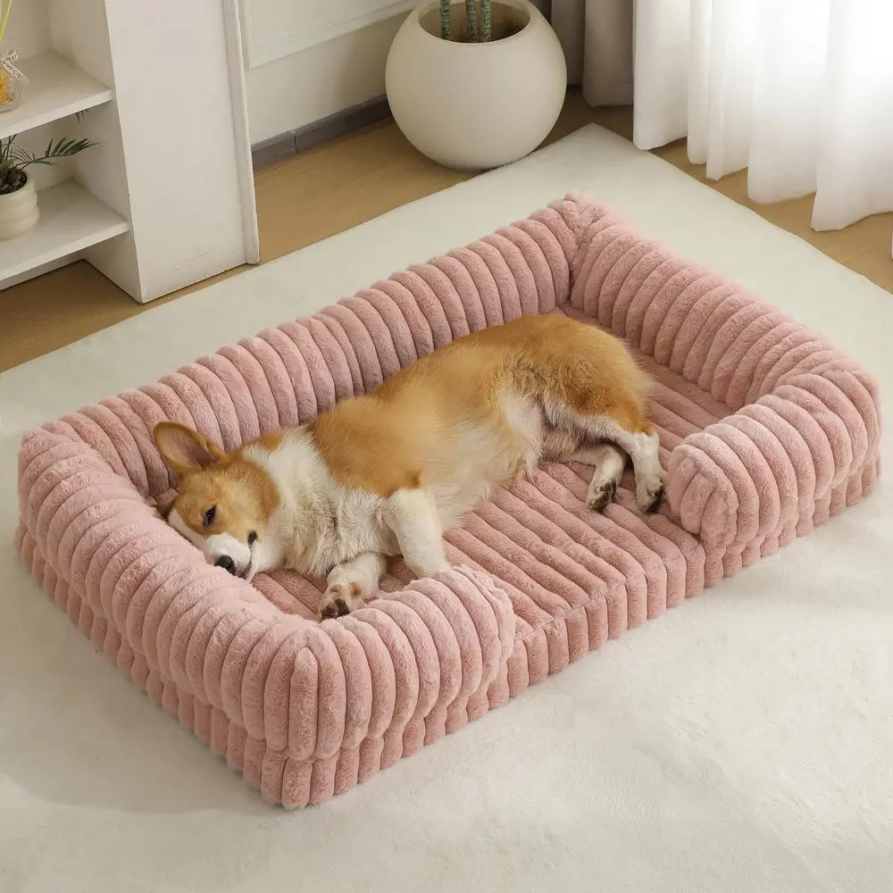 Winter Warm Pet Bed, Fluffy Cloud Bed for Large Dogs, Puppy and Cats, Cozy Dog Mattress and Cat Nest for Cold Weather, Soft and Comfortable Design, Shaped Beds