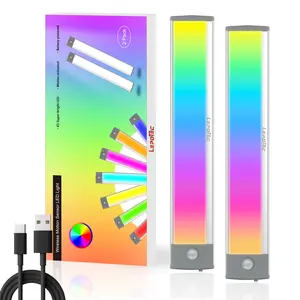 RGB Under Cabinet Lighting,Motion Sensor Light,LED RGB Lights Magnetic for Motion Sensor Light Bar with Usb Charging,Colors Home Ambient Lighting