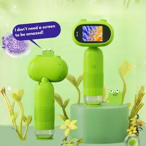 1000X Kids Electronic Microscope Handheld STEM Science Toy for Exploring Plants & Insects Fun Gift Birthday Christmas Spark Curiosity with Type-C Data Cable and Instructions rechargeable cordless