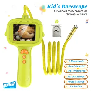 【SummerVibes】LELESUN Kids Borescope Camera with Screen & Light – 2.4" HD Borescope for Exploring Small Spaces, Waterproof STEM Toy with Storage Bag, Gift for Kids Age 4–10