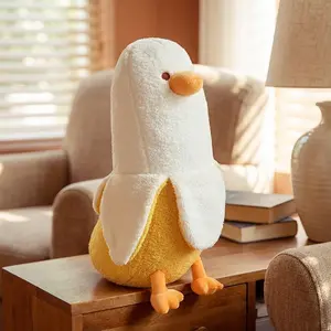 Funny Banana Duck Plush Pillow, Cute Banana Duck Plushie, Soft Cuddly Stuffed Plush Toy, Perfect for Gifts and Room Decor