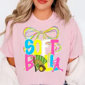Coquette Softball Graphic Tee, Girls Softball T-Shirt, a Perfect Gift for Fans