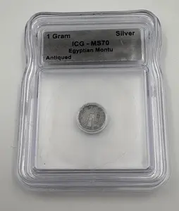 ICG MS70 SILVER EGYPTIAN MONTU ANTIQUED