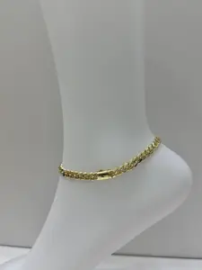 TOBILLERA 9.5 IN Gold Color Chain Anklet for Women, Elegant and Stylish Foot Jewelry, High-Quality Design