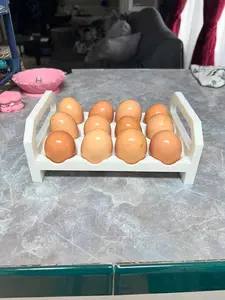 Stackable 12 Egg Holder Tray | Farmhouse Refrigerator Egg Organizer