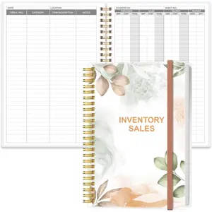 Inventory & Sales Log Book for Small Business Inventory Ledger Notebook Order Tracker for Purchases Sales Reorders 5.8" x 8.5" Rose Leaf