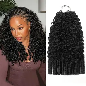 New 2026 Ramiss Burmese Curly Crochet Human Hair for Mircale Knots Boho Braids Knotless Pre-Separated Kinky Curly Water Wave Machine Made Feather Crochet Human Hair Extension Pre Looped