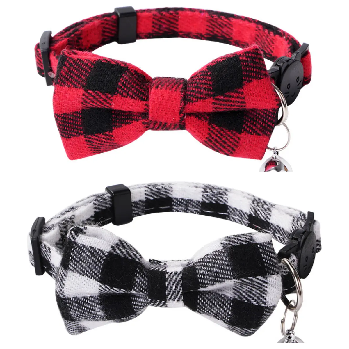 Red + black plaid collar