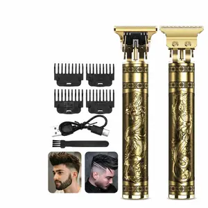 Vintage Gold Dragon & Phoenix Dual Trimmer Kit, USB Cordless Zero Gap Hair & Beard Clippers with Guards for Professional Barbers & Men’s Home Styling