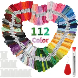 112 Colours Embroidery Thread Set,Embroidery Floss,8 Metres 6 Thread Each,Embroidery Thread Cotton Embroidery Thread Set for Embroidery Crafts Knitting Bracelet Thread Sewing Thread Cross Stitch Work