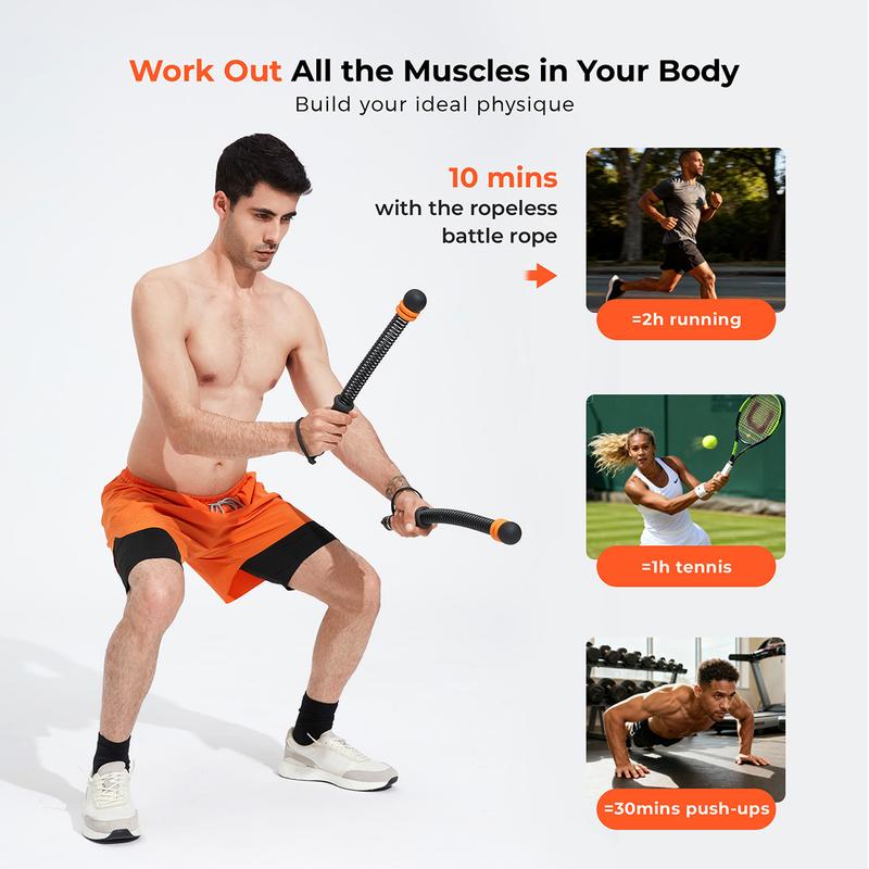 AerVital 2026 New Cordless Battle Ropes for Home Gym, Cordless Training Rope Fitness Equipment for Men & Women, No-Jump Full-Body Exercise, Weighted Workout Ropes for HIIT, Ideal for Fitness Enthusiasts Workout Equipment Training Equipment & Festival Gift