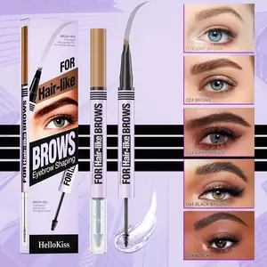 3D Wild Eyebrow Gel, 4 Tip Brow Pen, 2-In-1 Dye Gel Brush, Natural Brow Enhancer Makeup Tool, Eyebrow Makeup Products, Long-Lasting Waterproof Sweatproof Formula, Gel Eyebrows