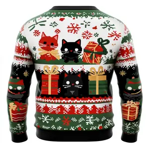 Spread Christmas Cheer with Cat Ninja Ugly Christmas Sweater - Perfect for Holiday Gatherings! Hilarious Gift for Men, Women, Kids & Groups.