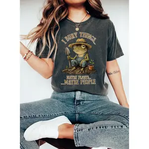 I Bury Things Shirt, Frog Gardener Tee, True Crime Plant Mom Sweatshirt, Sarcastic Frog Crewneck, Retro Cottagecore Top, Sarcastic Outfit