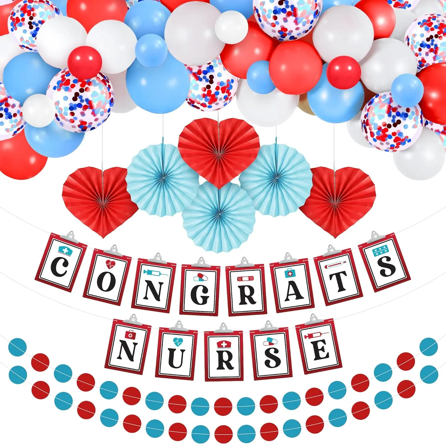 43-Piece Nursing Graduation Decorations Congrats Nurse Banner & Balloon Arch for 2026 Graduation