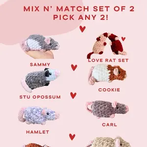 MAGNETIC KISSING CRITTERS  Crochet magnetic nose critters