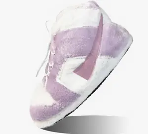 Fluffy Plush Sneaker Slippers – Trendy Furry Soft House Shoes, Anti-Slip Unisex Indoor Outdoor Slides, One Size Fits Most