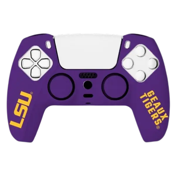 Official LSU Compatible for  PS5 Controller Grip Cover Purple & Gold Anti-Slip Silicone Full Coverage Consol | VarsityGripz