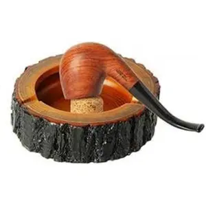 Round Original Wooden Large Pipe Cork Knocker Ashtray Outdoor and Indoors Ash Tray