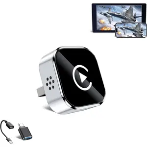 Adapter-4 in 1 Screen Mirror Link  Adapter  Multi-User Seamless Connection Converts Wired to   Adapter - No Latency from iOS 10+ to Screen w/USB-C