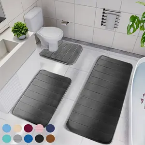 3 memory cotton pads, quick absorbing washable pad, non slip thick bath pad, machine washable carpet, soft and comfortable, shower room carpet, kitchen carpet, laundry room, bedroom, shower, indoor pad, bathroom accessories, Bathroom Floor Mat