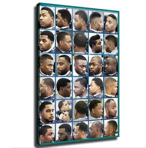Barber Shop Black Men's Hairstyle Style Diagram Poster Modern Aesthetic Picture Wall Art Home Office Decoration Painting Holiday Gift