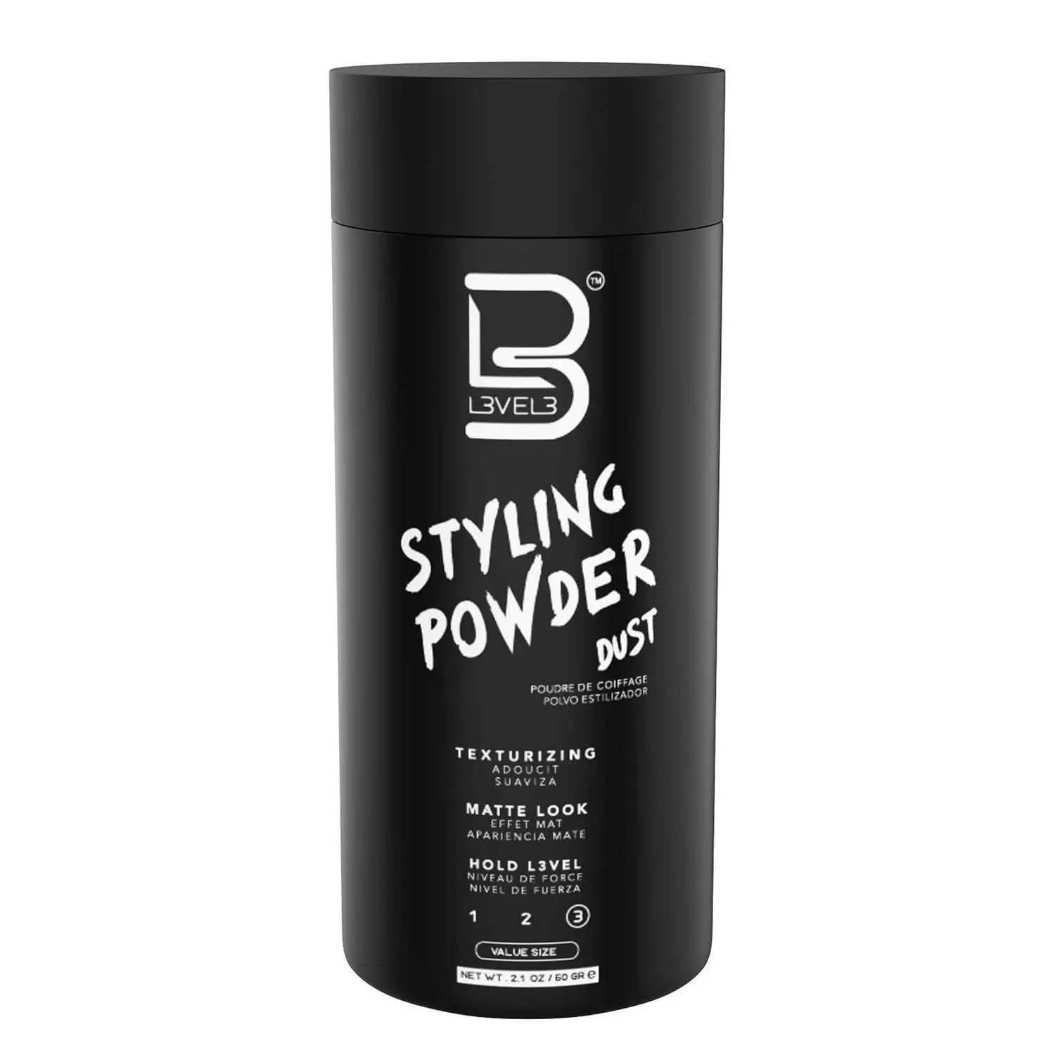 Level 3 Styling Powder - Natural Look Mens Powder - Easy to Apply with No Oil or Greasy Residue (Large - 60 Grams)