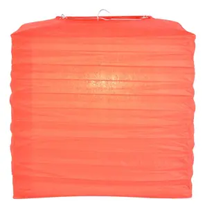 10" Red Square Shaped Paper Lantern
