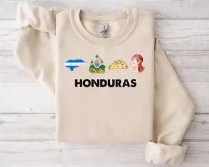 Honduras Sweatshirt, Catrachos Shirt, Centro America Hoodie Fabric Man Menswear Fitted Love Oversized