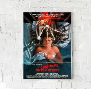 A Nightmare On Elm Street 1984 Movie Poster, Freddy Krueger Vintage Horror Poster, Nancy Thompson, Halloween Horror Gift Decor Unframed