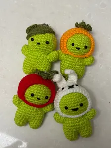 Crochet Smiski Keychain - Bag Charm - Handmade - Different hats available
