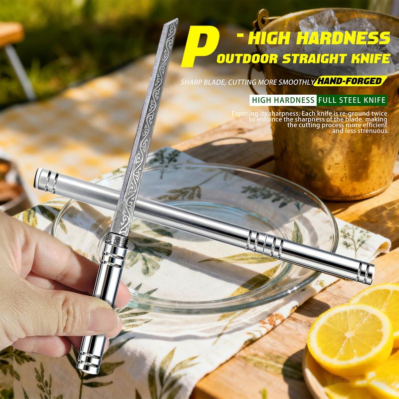 【High Hardness Outdoor Straight Knife】Pen-Shape Portable Full Steel Blade  Sharp & Smooth Cutting! Perfect for Camping/Daily Use #OutdoorTool #EDCKnife