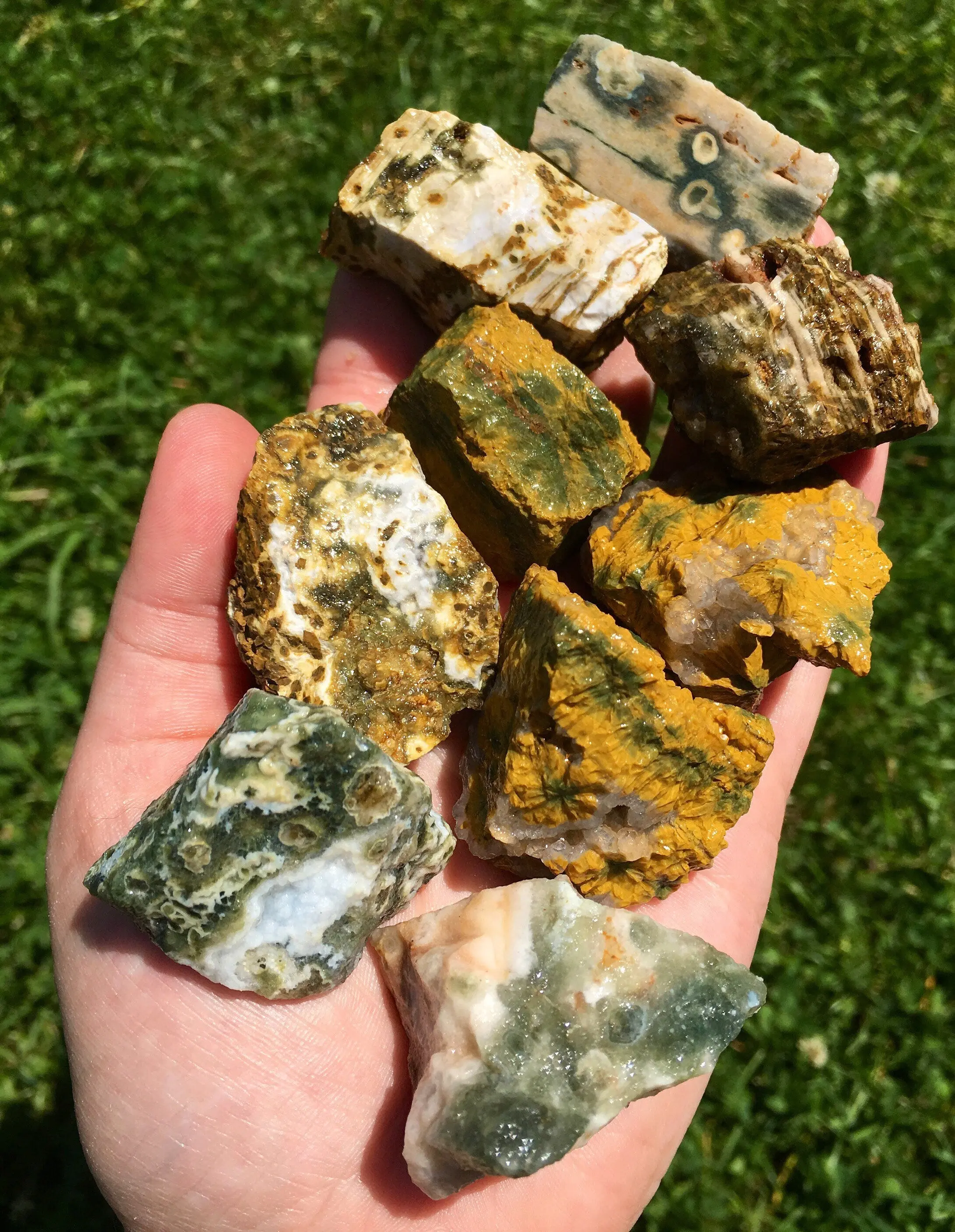 New Moon Beginnings Raw Ocean Jasper Stone - Natural Mineral with Unique Coloration and Crystalline Features