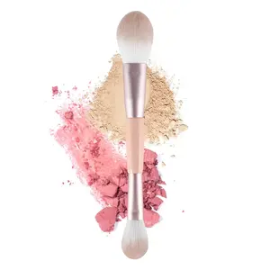 Dual Ended Flame Shaped Highlighting Blush Makeup Brush Soft Fluffy Suitable for Blush Highlighter and Powder Formulas Apply and Blend for Seamless Flawless Fusion
