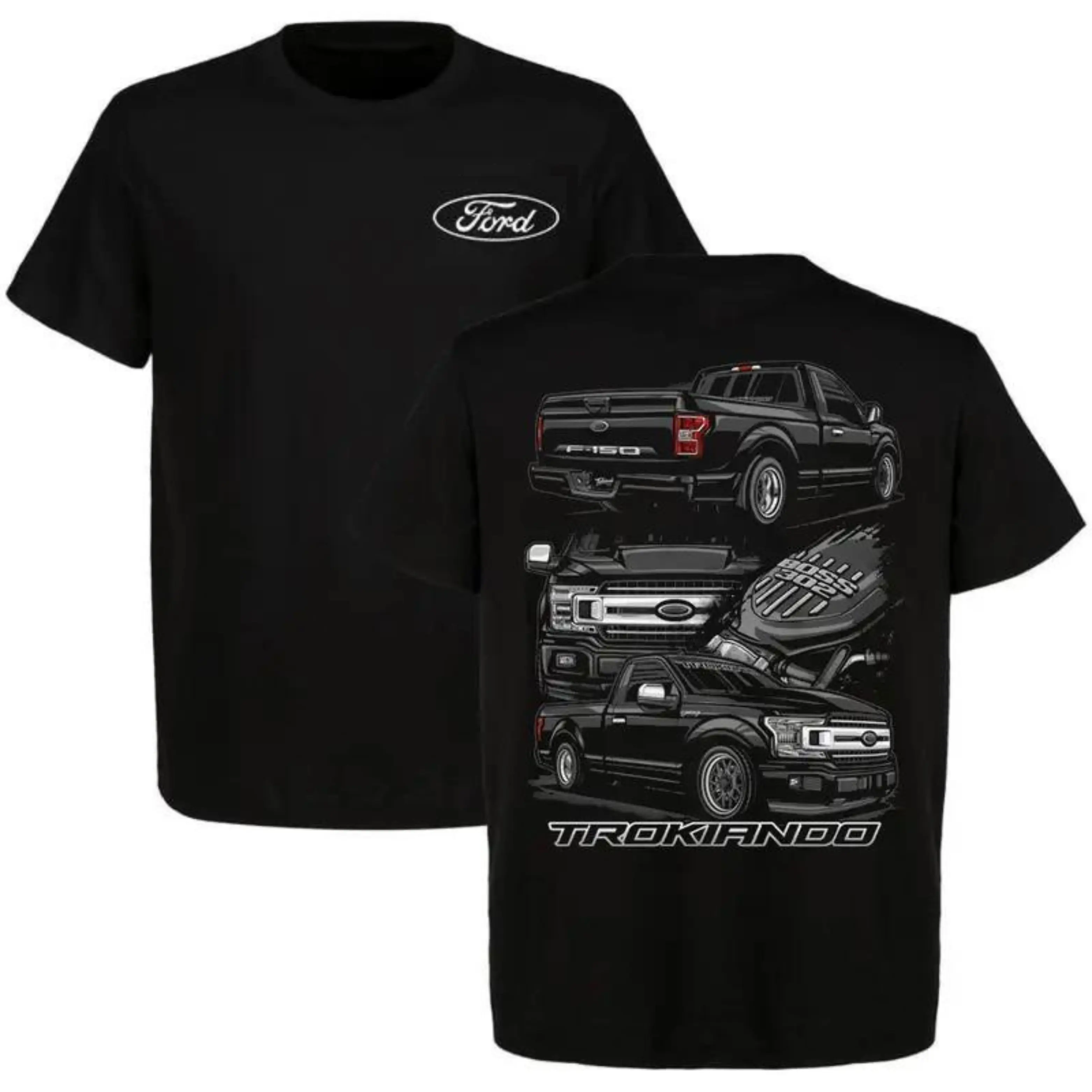 Ford F-150 Trokiando T-Shirt, 2 Sided, Pickup Truck Graphic Tee for Men and Women, Gift for Ford Lovers, Menswear, Full Size - S to 5XL Sizes