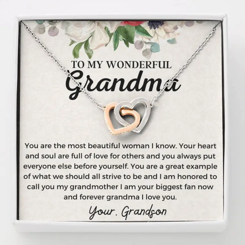 Gift for Grandma from Grandkids, Grandma gift from grandkids, Grandma Christmas gift ideas, Grandmother from Grandson, Grandma Birthday Gift, Necklace With Meaningful Message Card Inside