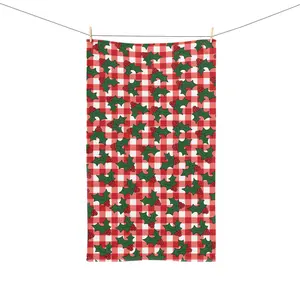 Subtle FDT Christmas Holly Hand Towel, Political Home Decor, Festive Kitchen Towel, Funny Liberal Gift, Subtle Anti-Trump, FDT Holiday Towel
