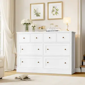 FOTOSOK 8 Drawer Dresser , 47.2" Dressers & Chest of Drawers with Large Storage, Modern Dresser with Deep Drawers