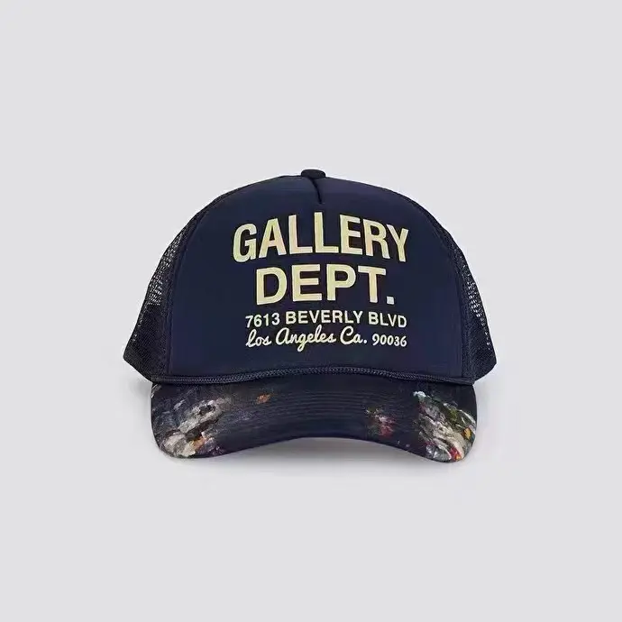 Graffiti Letter Print Mesh Trucker Hat, Curved Brim Baseball Cap, Men Women Street Fashion Breathable Outdoor Adjustable Net Cap